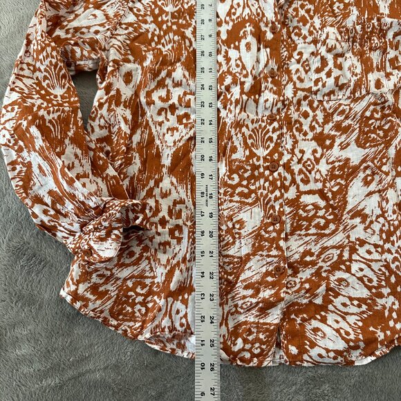 Garnet Hill 100% Linen Button Down Blouse Shirt Women's size 14 - Picture 3 of 5